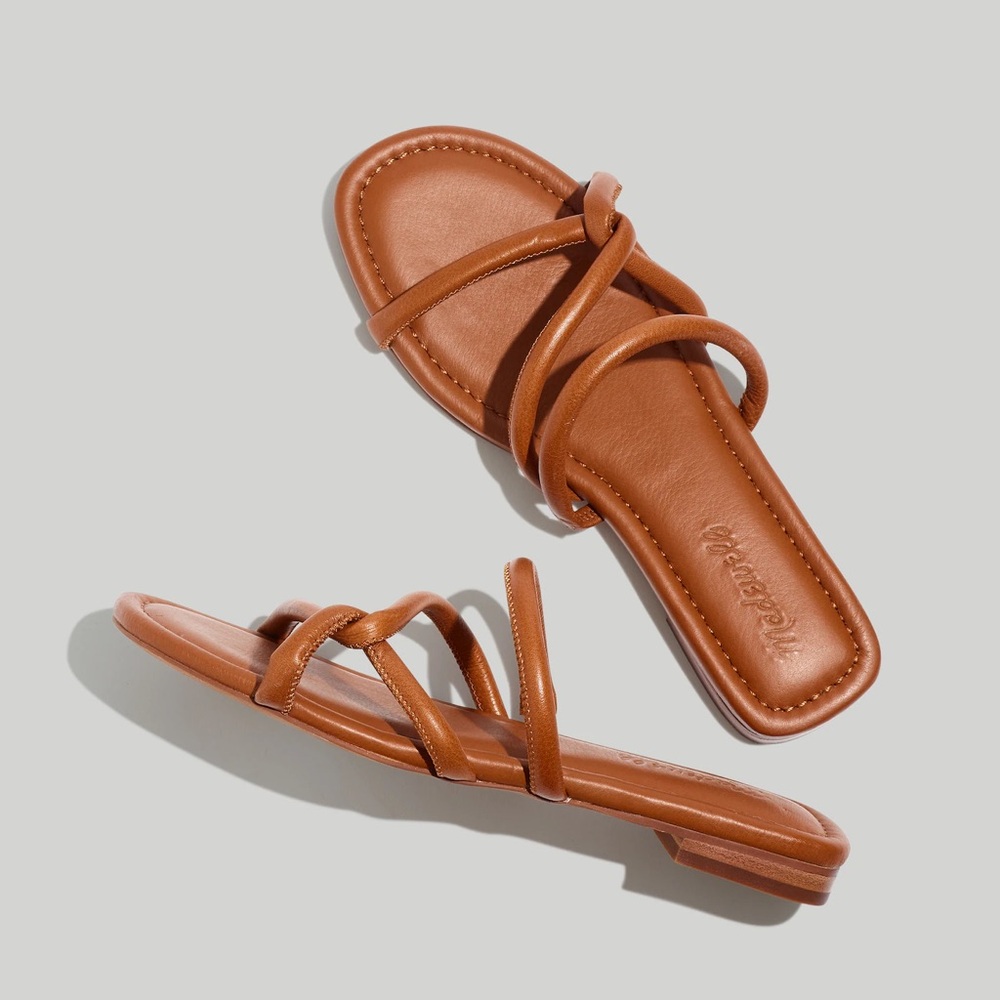 Madewell Amel brown leather slide sandals size 6